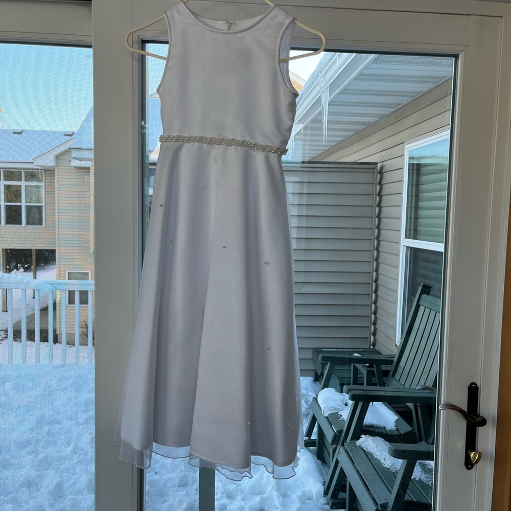 Jayne Copeland White Formal Kids Dress